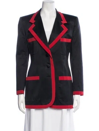 Pre-owned Escada Margaretha Ley Vintage 1980's Blazer In Black/red