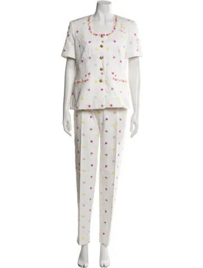 Pre-owned Escada Margaretha Ley Vintage 1980's Pant Set In Multi