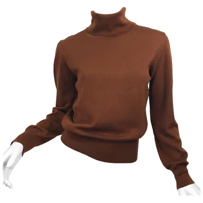 Pre-owned Escada Margaretha Ley Vintage Escada By Margaretha Ley 1990s Caramel Brown Wool Turltleneck Sweater