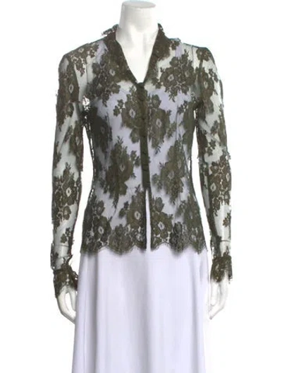 Pre-owned Escada Margaretha Ley Vintage Late 1980's - Early 1990's Top In Green