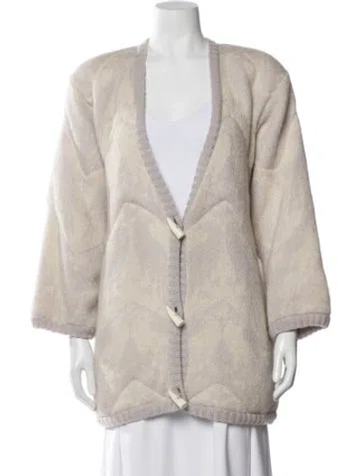 Pre-owned Escada Margaretha Ley Vintage Mohair Jacket In Neutral