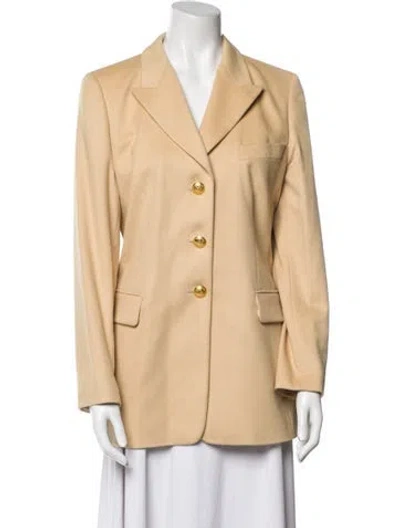 Pre-owned Escada Margaretha Ley Vintage Silk Fur Jacket In Neutral
