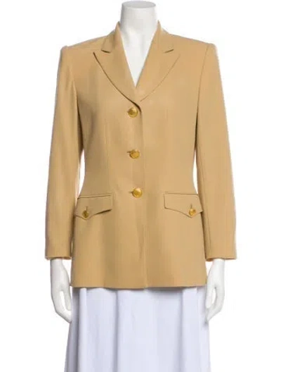 Pre-owned Escada Margaretha Ley Vintage Virgin Wool Blazer In Neutral