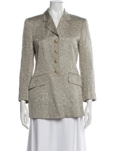 Pre-owned Escada Margaretha Ley Vintage Virgin Wool Blazer In Neutrals