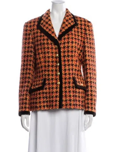 Pre-owned Escada Margaretha Ley Vintage Virgin Wool Blazer In Orange
