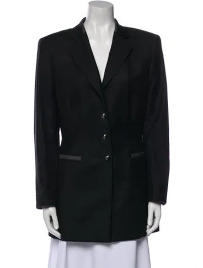Pre-owned Escada Margaretha Ley Virgin Wool Blazer In Black