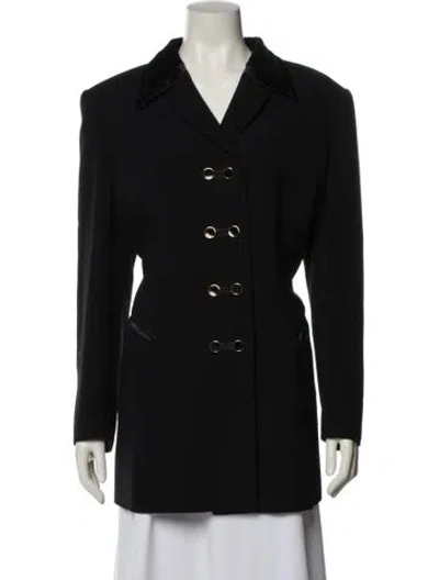 Pre-owned Escada Margaretha Ley Virgin Wool Blazer In Black