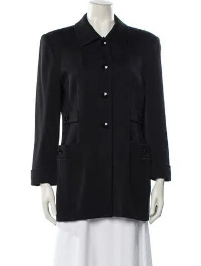 Pre-owned Escada Margaretha Ley Virgin Wool Blazer In Black