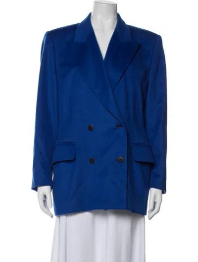 Pre-owned Escada Margaretha Ley Virgin Wool Blazer In Blue
