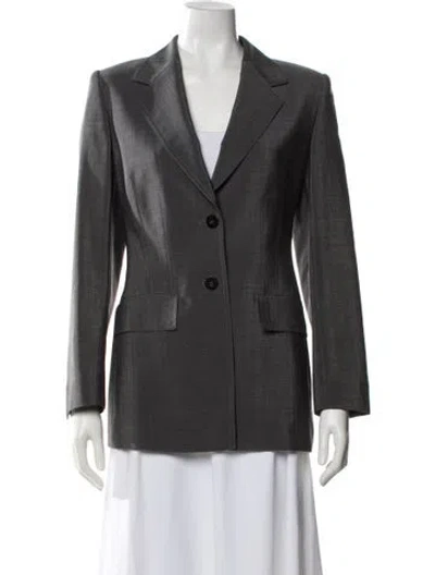 Pre-owned Escada Margaretha Ley Virgin Wool Blazer In Gray