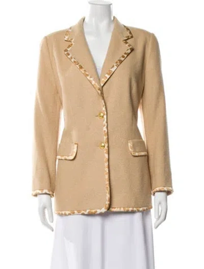 Pre-owned Escada Margaretha Ley Virgin Wool Blazer In Neutral