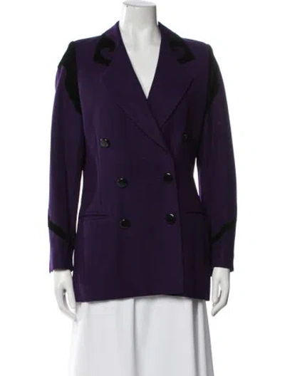 Pre-owned Escada Margaretha Ley Virgin Wool Blazer In Purple