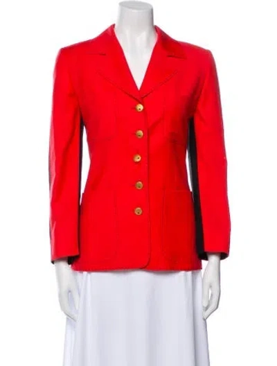 Pre-owned Escada Margaretha Ley Virgin Wool Blazer In Red
