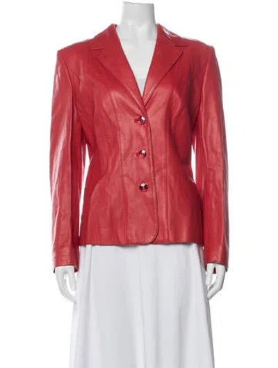 Pre-owned Escada Margaretha Ley Virgin Wool Blazer In Red