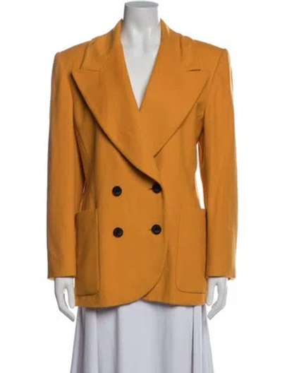 Pre-owned Escada Margaretha Ley Virgin Wool Blazer In Yellow