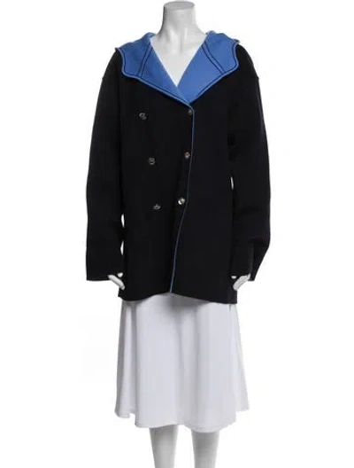 Pre-owned Escada Margaretha Ley Virgin Wool Jacket In Blue