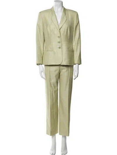 Pre-owned Escada Margaretha Ley Virgin Wool Pantsuit In Green