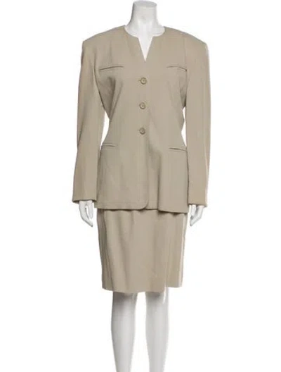 Pre-owned Escada Margaretha Ley Virgin Wool Skirt Set In Blue