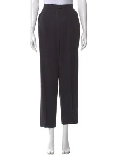 Pre-owned Escada Margaretha Ley Virgin Wool Straight Leg Pants In Gray