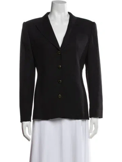 Pre-owned Escada Margaretha Ley Wool Blazer In Black