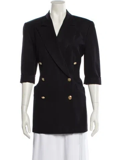 Pre-owned Escada Margaretha Ley Wool Blazer In Black