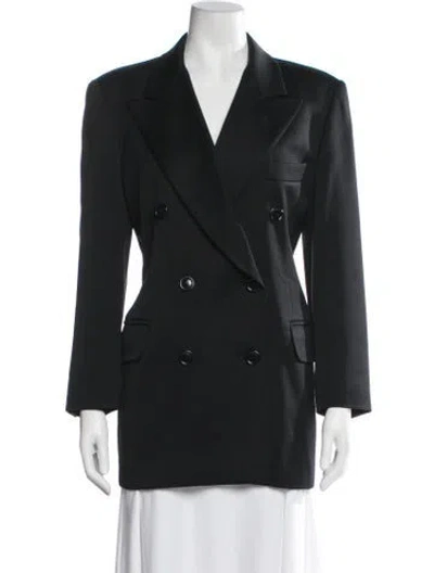 Pre-owned Escada Margaretha Ley Wool Blazer In Black
