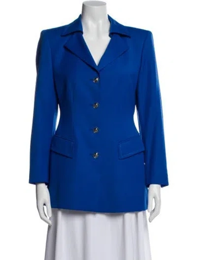 Pre-owned Escada Margaretha Ley Wool Blazer In Blue