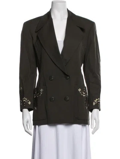 Pre-owned Escada Margaretha Ley Wool Blazer In Green
