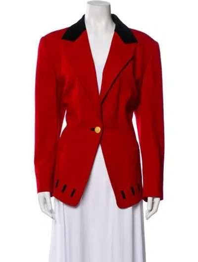 Pre-owned Escada Margaretha Ley Wool Blazer In Red