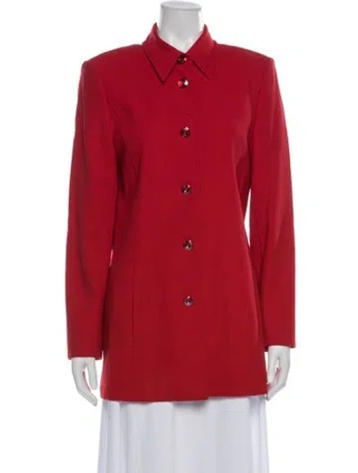 Pre-owned Escada Margaretha Ley Wool Blazer In Red