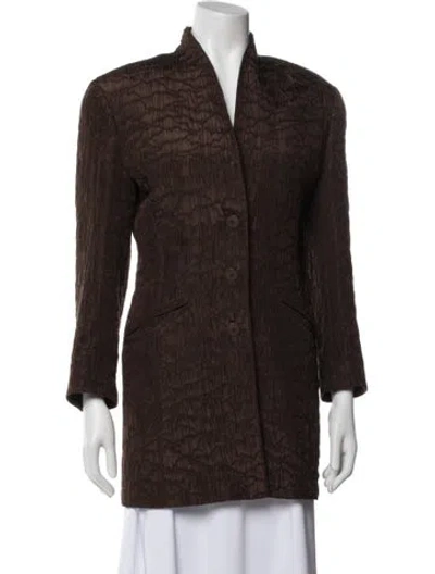 Pre-owned Escada Margaretha Ley Wool Coat In Brown