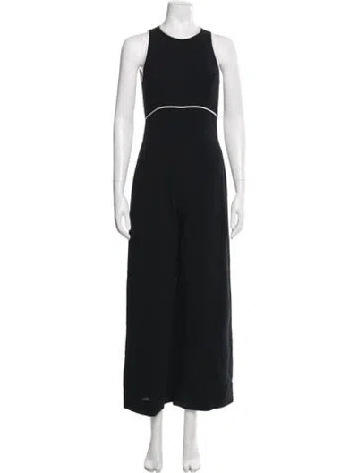 Pre-owned Escada Margaretha Ley Wool Crew Neck Jumpsuit In Blue