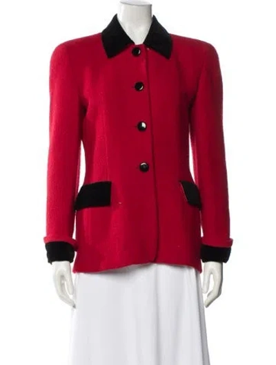Pre-owned Escada Margaretha Ley Wool Evening Jacket In Red
