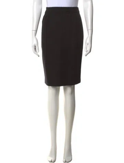 Pre-owned Escada Margaretha Ley Wool Knee-length Skirt In Black