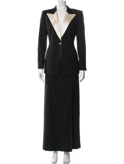 Pre-owned Escada Margaretha Ley Wool Skirt Suit In Black