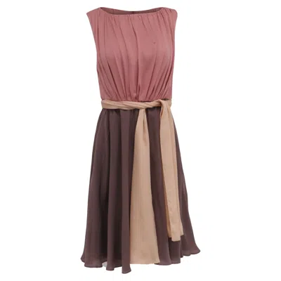 Pre-owned Escada Midi Dress In Multicolor Silk