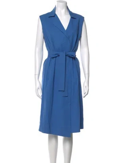 Pre-owned Escada Midi Length Dress In Blue