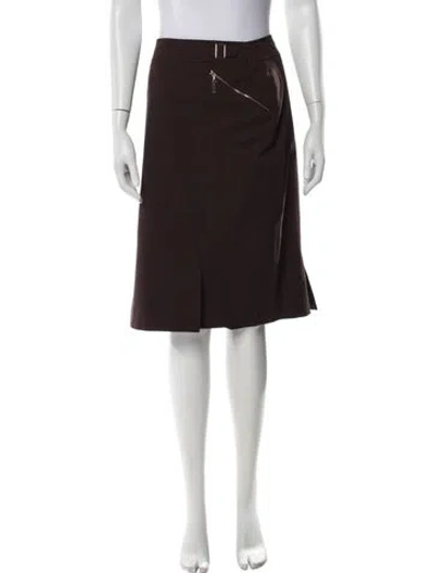 Pre-owned Escada Midi Length Skirt In Brown