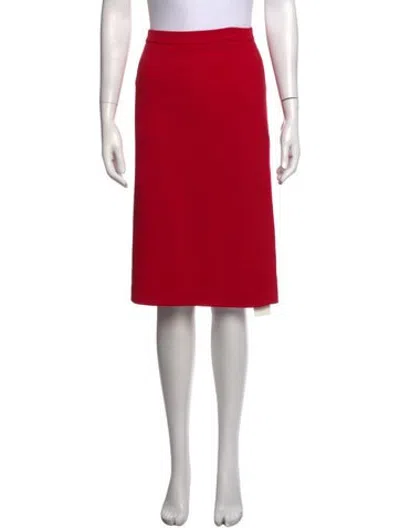 Pre-owned Escada Midi Length Skirt In Red