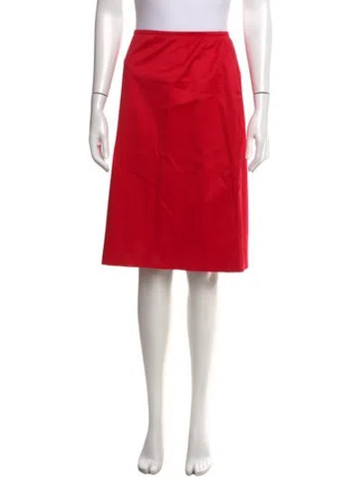 Pre-owned Escada Midi Length Skirt In Red