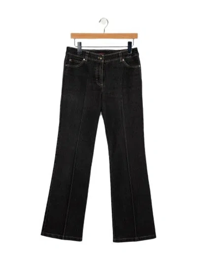 Pre-owned Escada Mid-rise Flared Jeans In Black