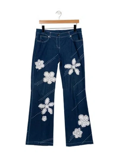 Pre-owned Escada Mid-rise Flared Jeans In Blue