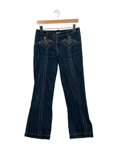 Pre-owned Escada Mid-rise Flared Jeans In Blue