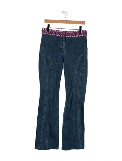 Pre-owned Escada Mid-rise Flared Jeans In Blue