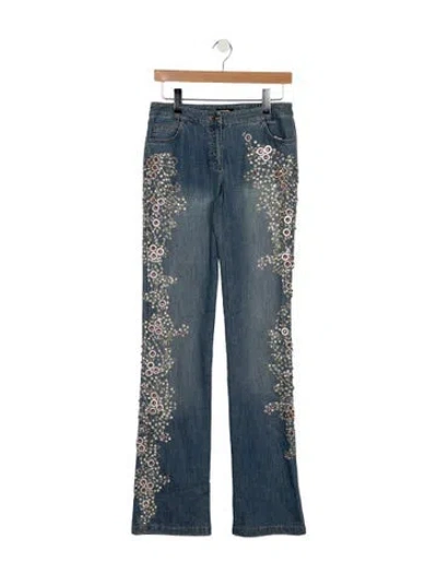 Pre-owned Escada Mid-rise Flared Jeans In Blue
