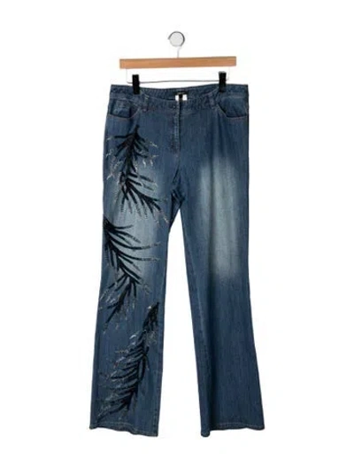 Pre-owned Escada Mid-rise Flared Jeans In Blue