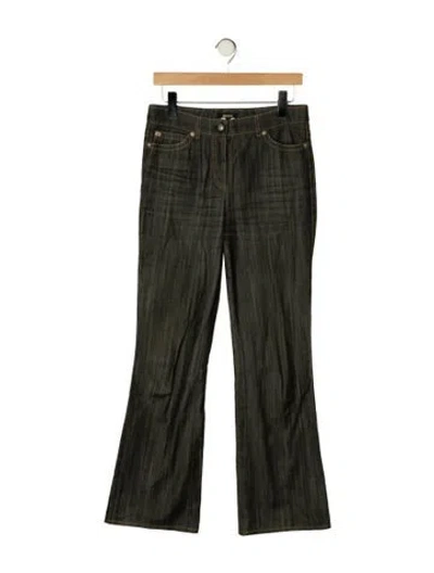 Pre-owned Escada Mid-rise Flared Jeans In Green