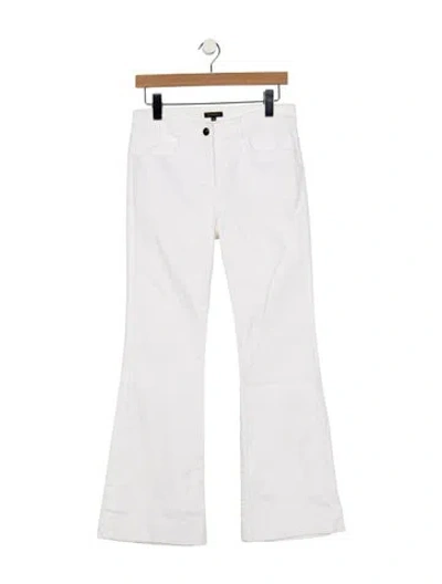 Pre-owned Escada Mid-rise Flared Jeans In White