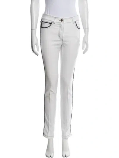 Pre-owned Escada Mid-rise Skinny Leg Jeans In White