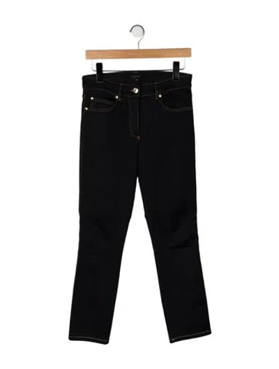 Pre-owned Escada Mid-rise Straight Leg Jeans In Black